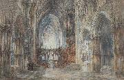 Wyke Bayliss Ely Cathedral pen and watercolour china oil painting artist